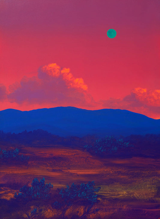 Sangre de Cristos II, April 2026 - 18" x 24", Original Southwestern Landscape Painting in Handmade Frame