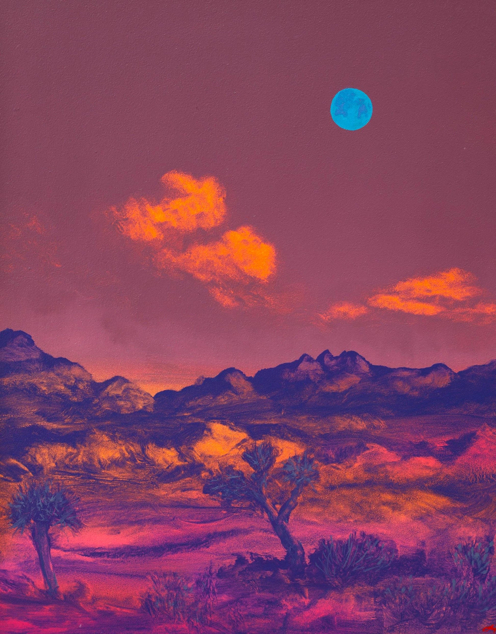 Joshua Tree, April 2026 - 8" x 10", Original Southwestern Landscape Painting in Handmade Frame