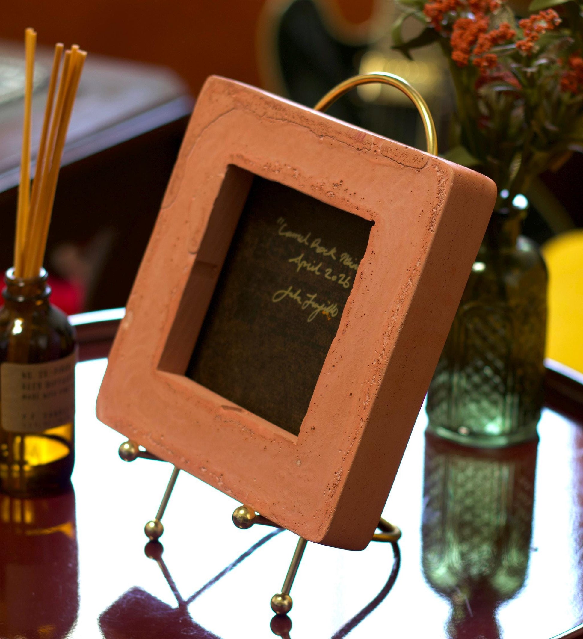 Camel Rock Miniature, April 2026 - 6" x 6" Southwest Landscape Painting in Handmade Frame