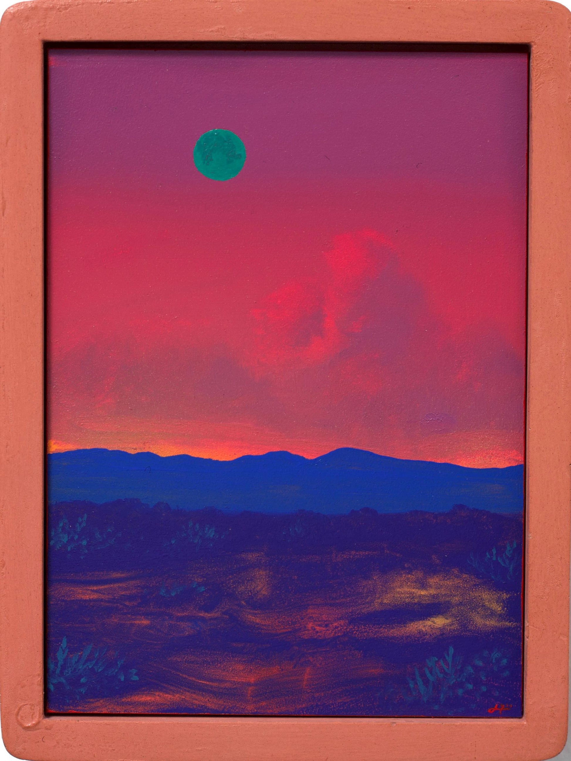 Jemez Mountains Miniature, April 2026 - 5" x 7" Southwest Landscape Painting in Handmade Frame