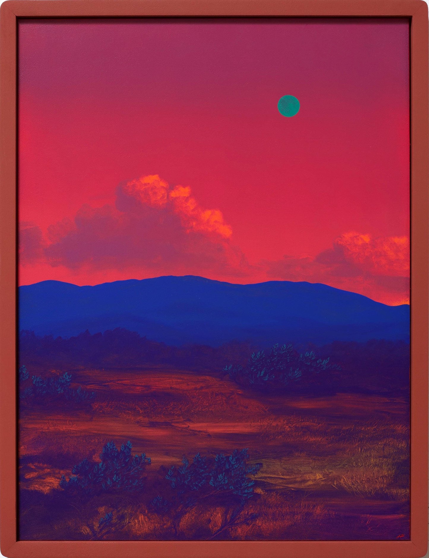 Sangre de Cristos II, April 2026 - 18" x 24", Original Southwestern Landscape Painting in Handmade Frame