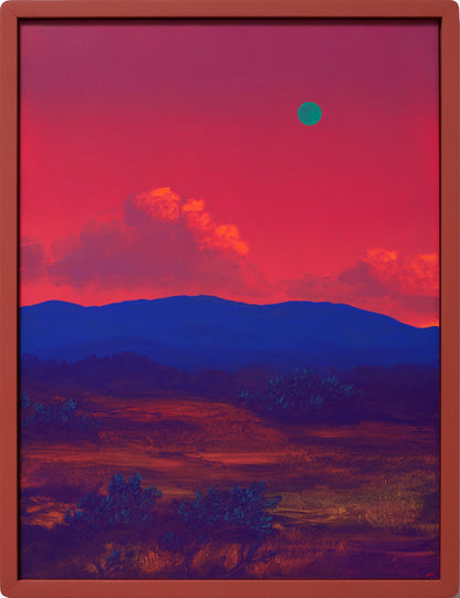 Sangre de Cristos II, April 2026 - 18" x 24", Original Southwestern Landscape Painting in Handmade Frame