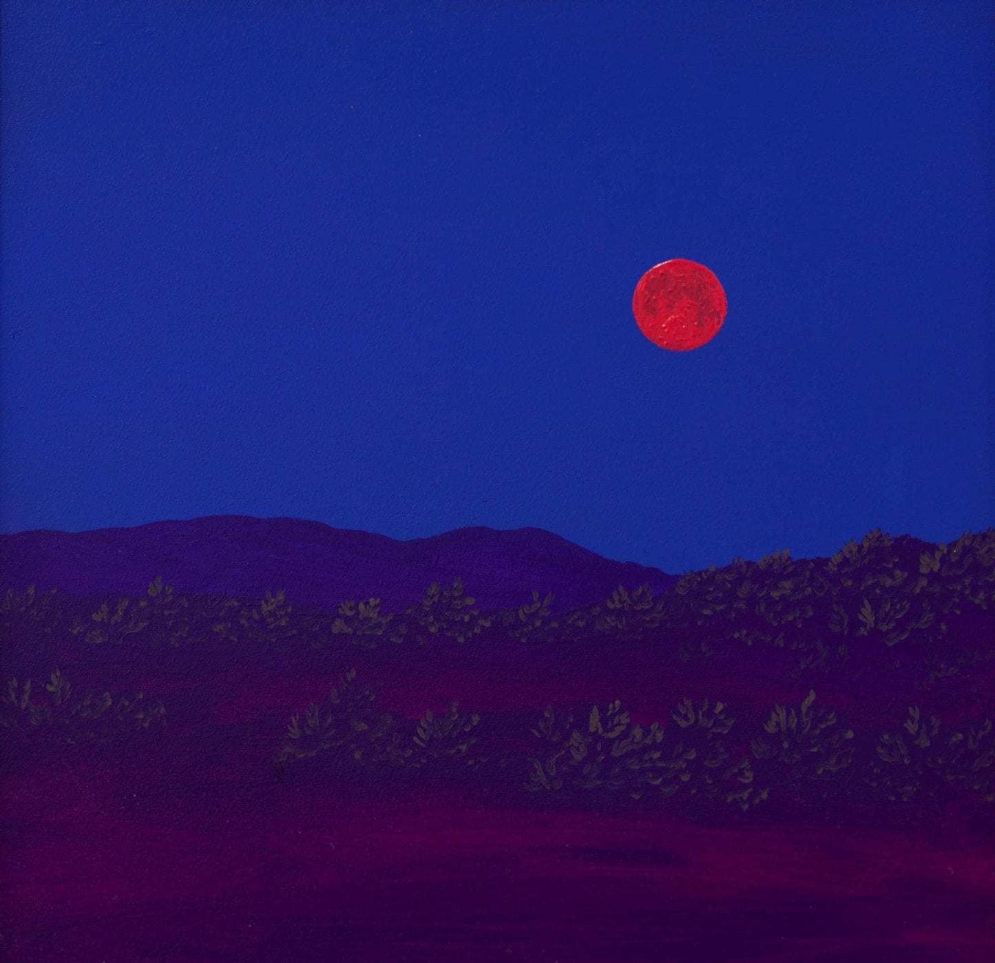 Atalaya w. Sun & Moon Mountains, April 2026 - 8" x 8", Original Southwestern Landscape Painting in Handmade Frame