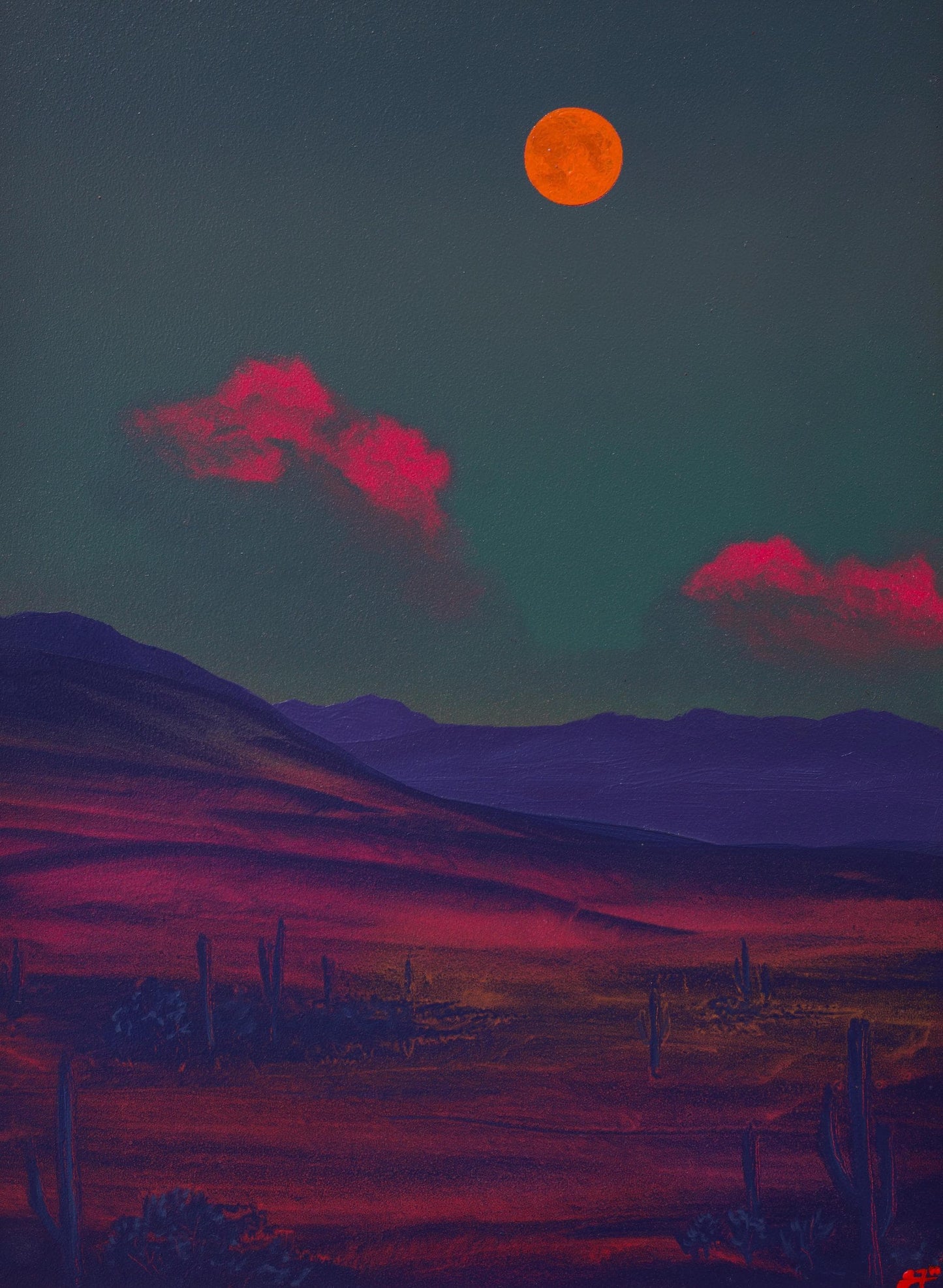 Saguaro National Park II, April 2026 - 9" x 12", Original Southwestern Landscape Painting in Handmade Frame