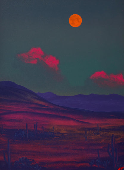 Saguaro National Park II, April 2026 - 9" x 12", Original Southwestern Landscape Painting in Handmade Frame