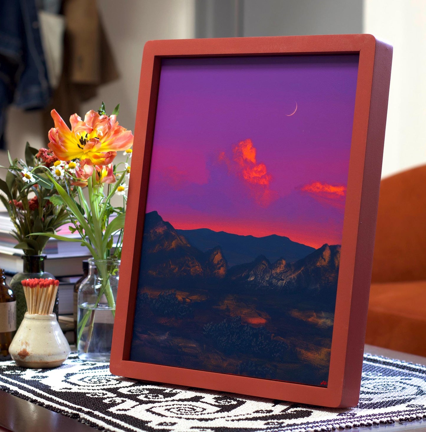 Joshua Tree III, April 2026 - 11" x 14", Original Southwestern Landscape Painting in Handmade Frame