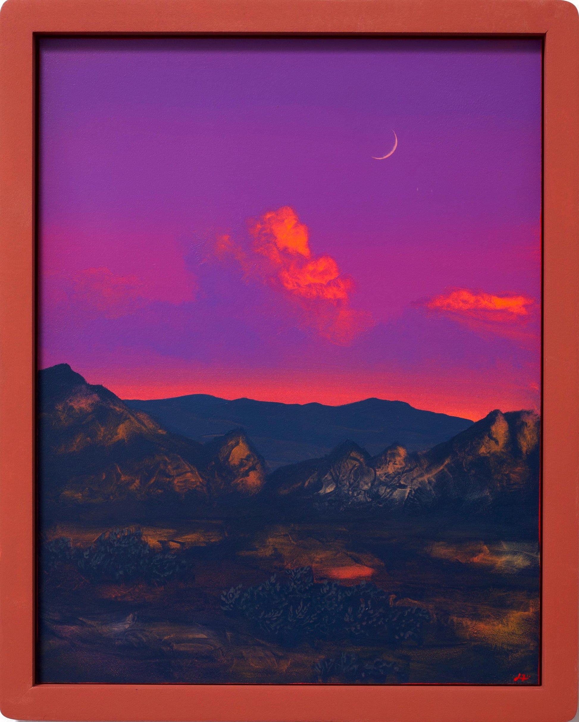 Joshua Tree III, April 2026 - 11" x 14", Original Southwestern Landscape Painting in Handmade Frame
