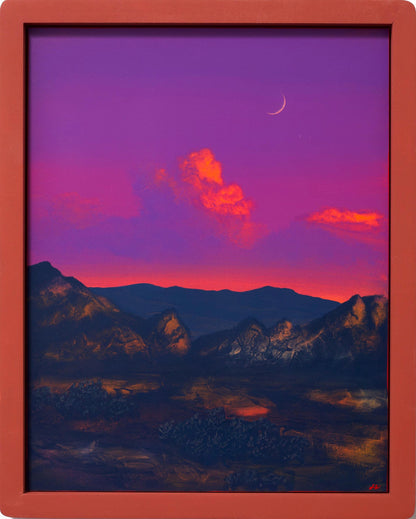 Joshua Tree III, April 2026 - 11" x 14", Original Southwestern Landscape Painting in Handmade Frame