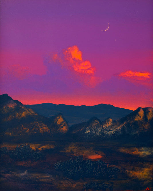 Joshua Tree III, April 2026 - 11" x 14", Original Southwestern Landscape Painting in Handmade Frame