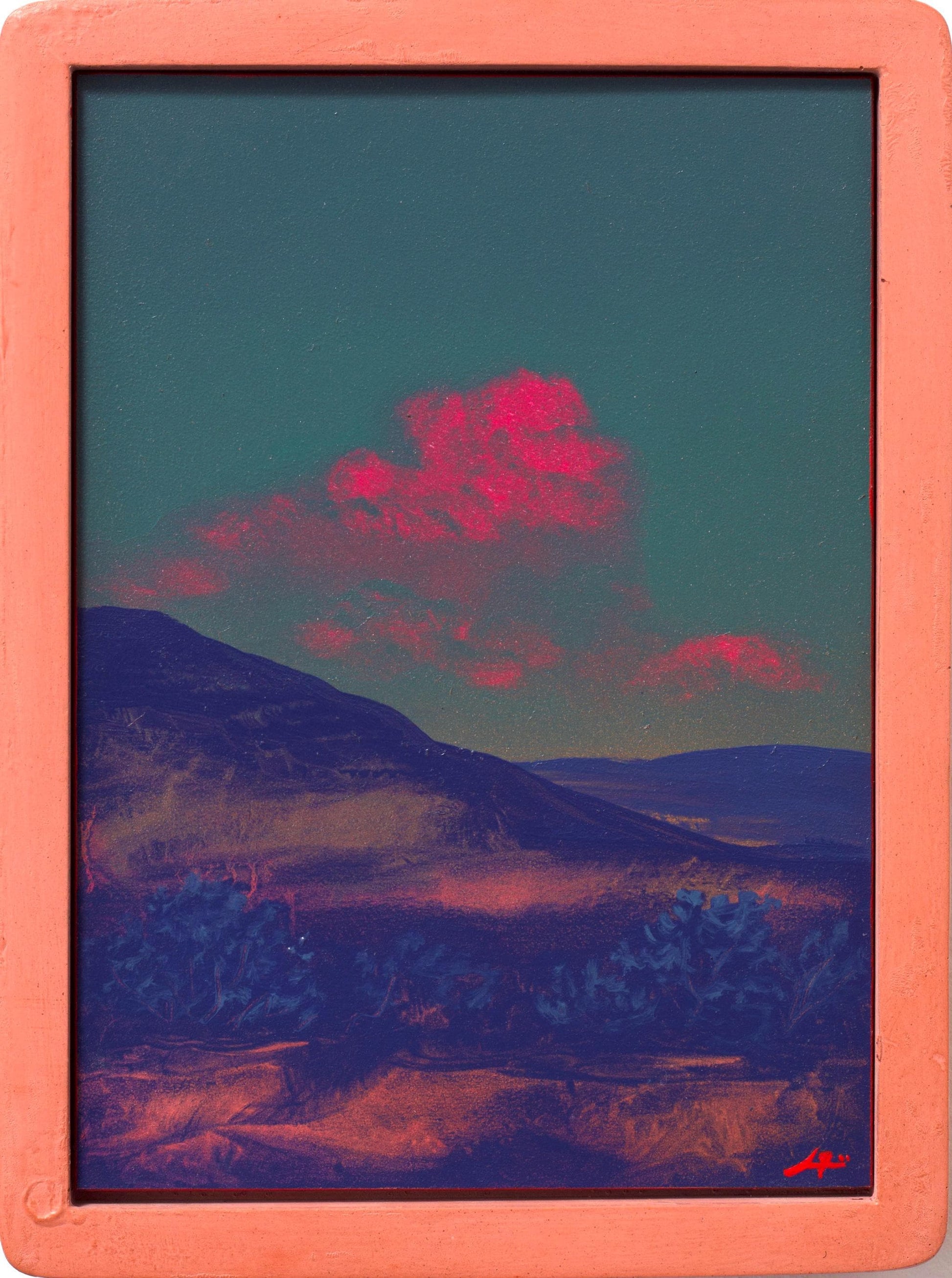 Picacho Peak Miniature II, April 2026 - 5" x 7" Southwest Landscape Painting in Handmade Frame