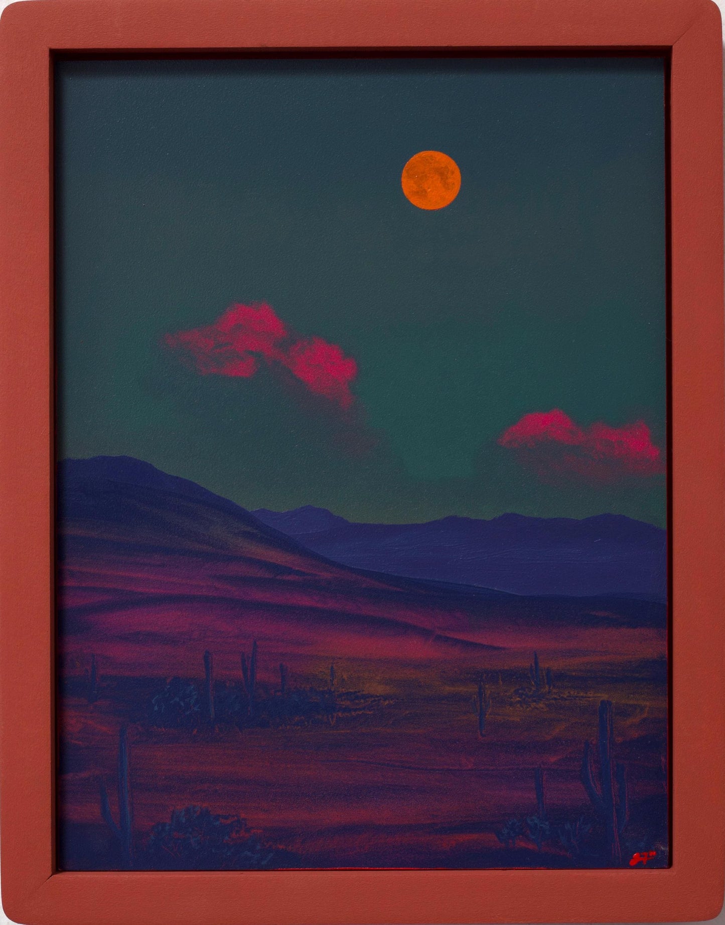 Saguaro National Park II, April 2026 - 9" x 12", Original Southwestern Landscape Painting in Handmade Frame