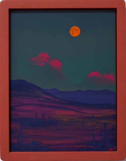 Saguaro National Park II, April 2026 - 9" x 12", Original Southwestern Landscape Painting in Handmade Frame
