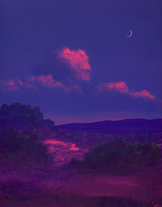 Galisteo Basin I, July 2026 - 11" x 14", Original Southwestern Landscape Painting in Handmade Frame