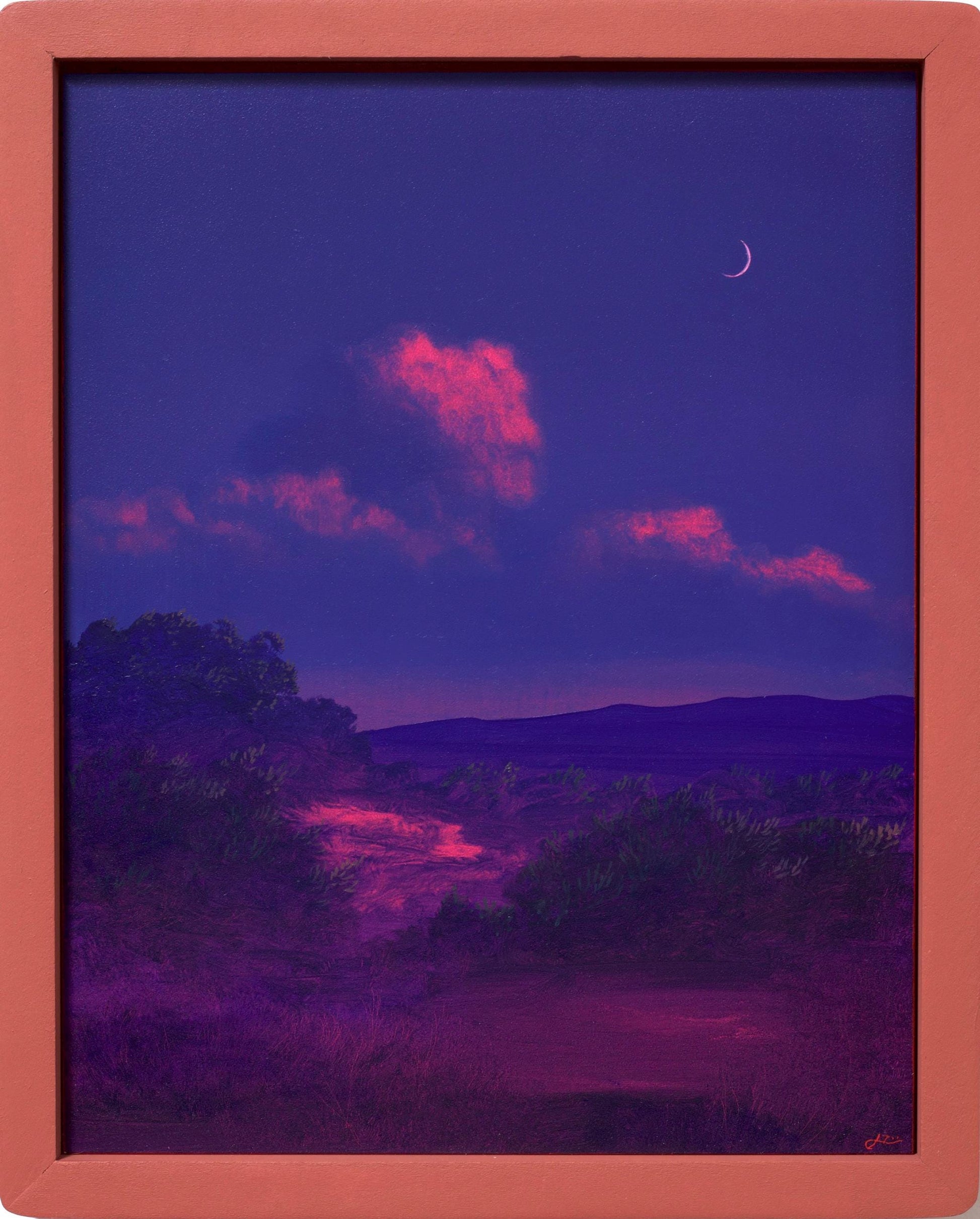 Galisteo Basin I, July 2026 - 11" x 14", Original Southwestern Landscape Painting in Handmade Frame