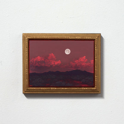 Ortiz Miniature Series 2, No.1 - 5" x 7", Original Southwestern Landscape Oil Painting in Handmade Frame