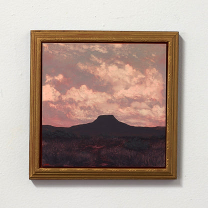 Abiquiú Series 4, No.1 - Original Southwest Landscape Oil Painting - 8 x 8 inches in handmade frame