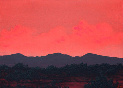 Jemez Miniature Series 3, No.1 - 5" x 7", Original Southwestern Landscape Oil Painting in Handmade Frame